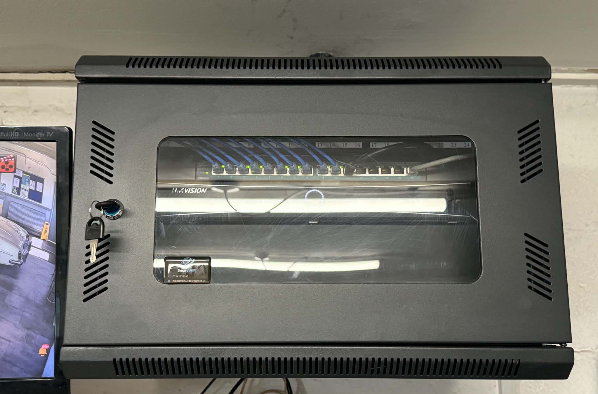 Business WiFi network cabinet installed in Salisbury, Wiltshire